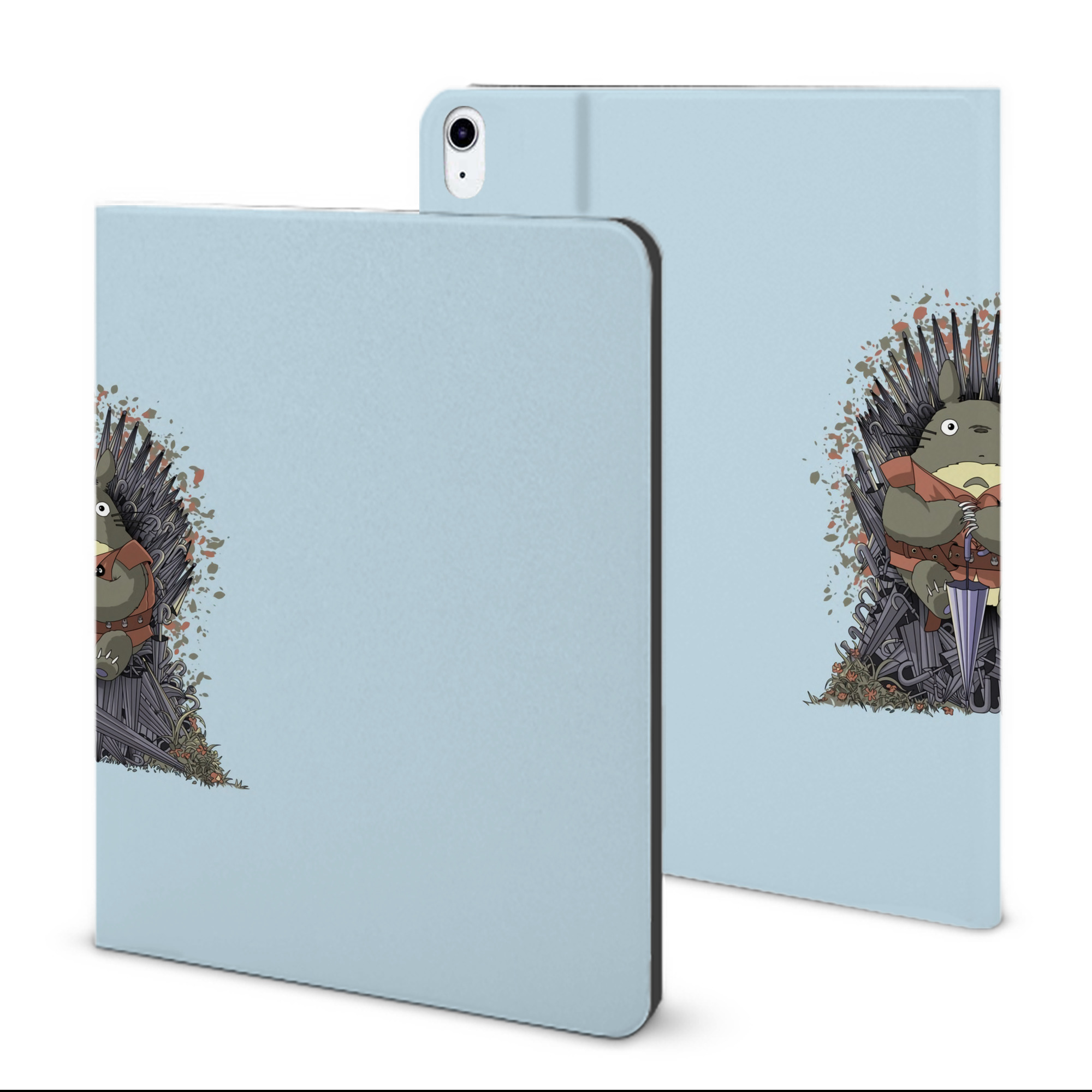 （画像用） となりのトトロ 草壁メイ 草壁サツキ My Neighbor Totoro Satsuki Kusakabe Mei Kusakabe IPad ケース ブック型 PUレザー TPU 耐衝撃 軽量 薄型 ペン収納なし 全面保護 IPad 各モデル対応